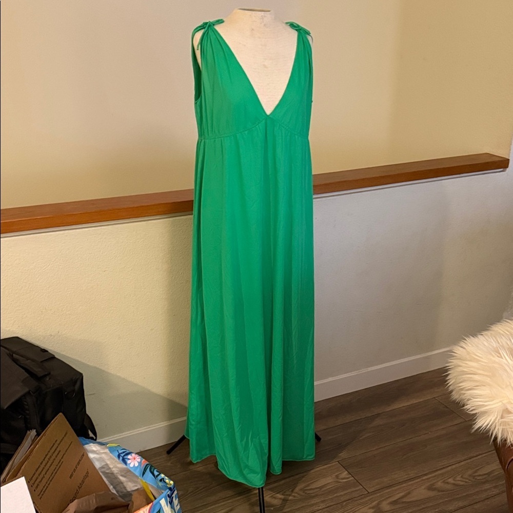 Vintage  Green Maxi slip Dress